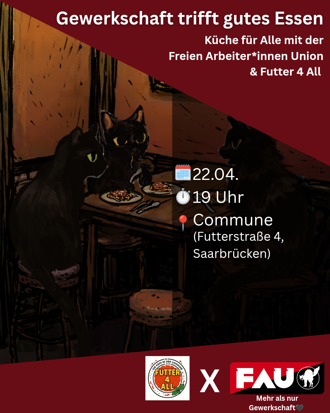 Offenes Treffen der FAU Pfalz/Saar mit Spaghetti-Essen